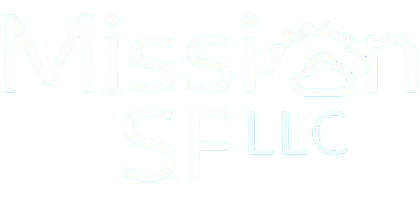 Mission SF LLC logo with gear cloud.